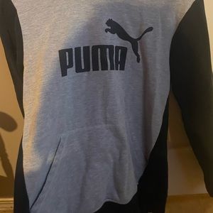 Puma, Black and gray hoodie. (With a collar)